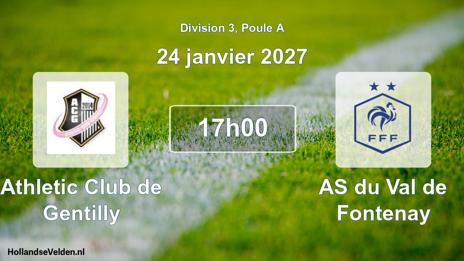 Geplande wedstrijd: Athletic Club de Gentilly - AS du Val de Fontenay (24 januari 2027)