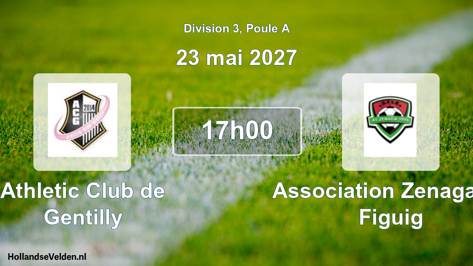 Scheduled Match: Athletic Club de Gentilly - Association Zenaga de Figuig (23 May 2027)