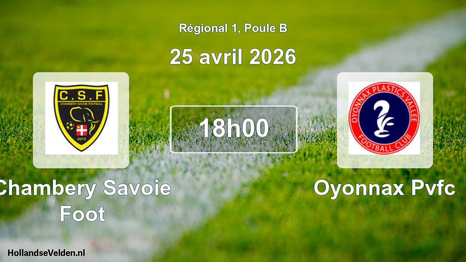 Scheduled Match: Chambery Savoie Foot - Oyonnax Pvfc (25 April 2026)
