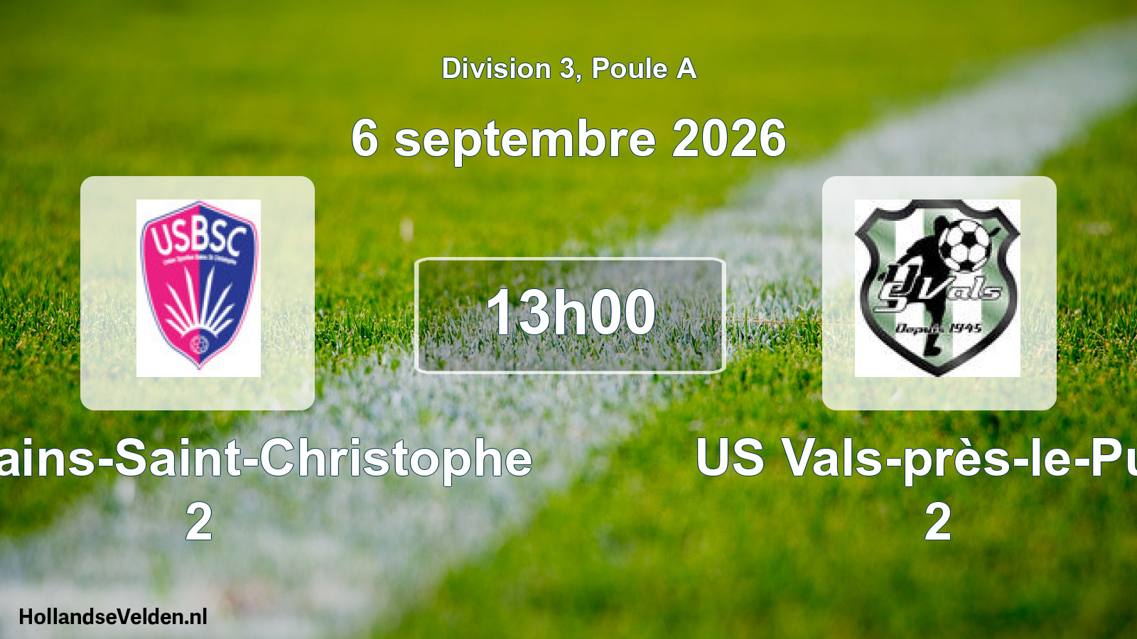 Match programmé: US Bains-Saint-Christophe 2 - US Vals-près-le-Puy 2 (6 septembre 2026)