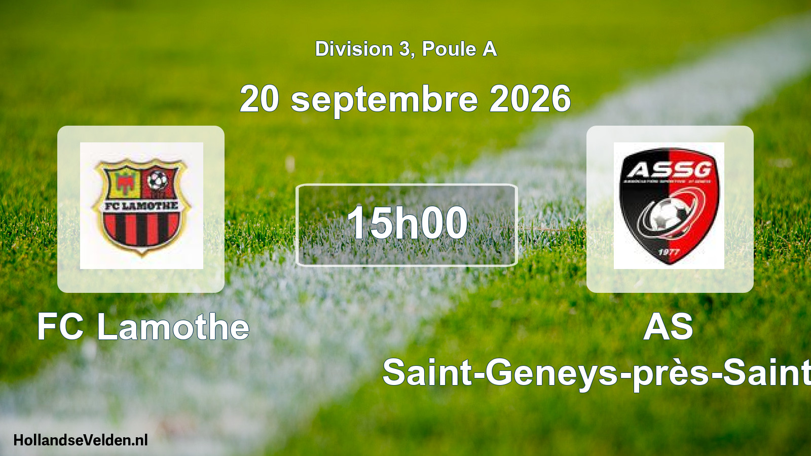 Scheduled Match: FC Lamothe - AS Saint-Geneys-près-Saint-Paulien (20 September 2026)