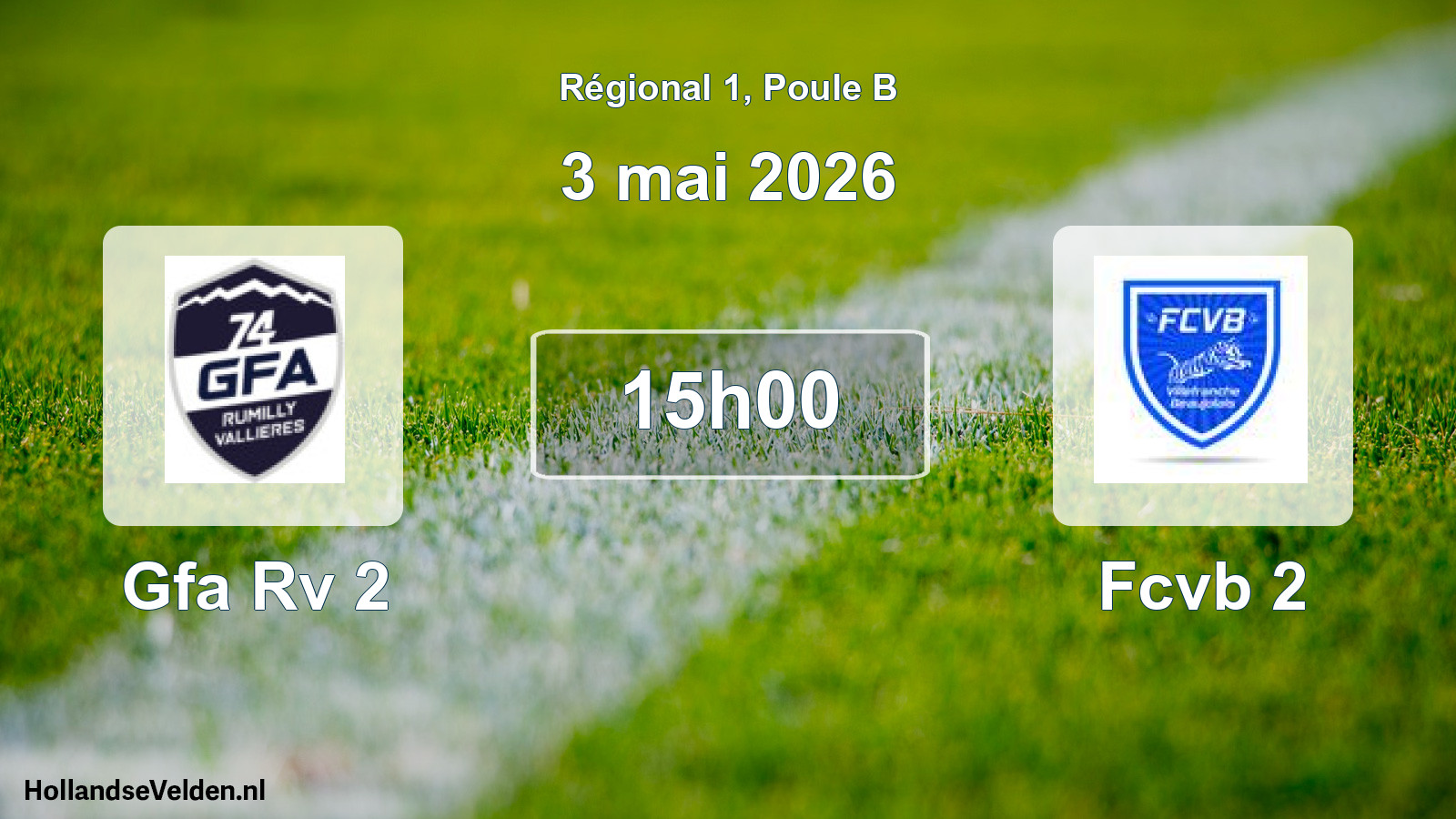 Geplande wedstrijd: Gfa Rv 2 - Fcvb 2 (3 mai 2026)