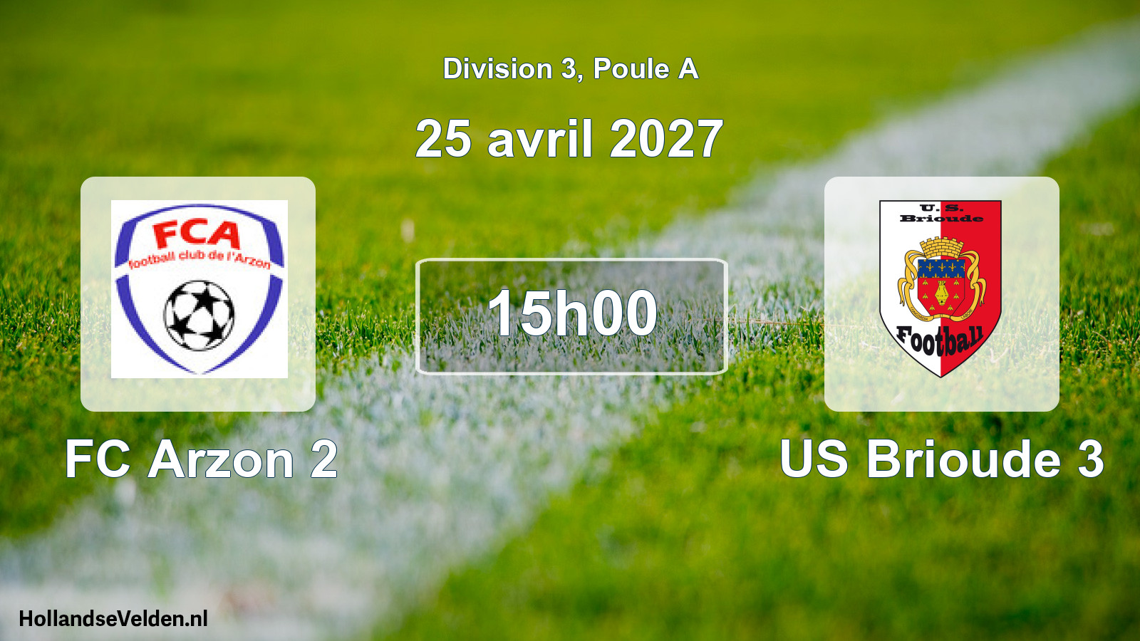 Scheduled Match: FC Arzon 2 - US Brioude 3 (25 April 2027)