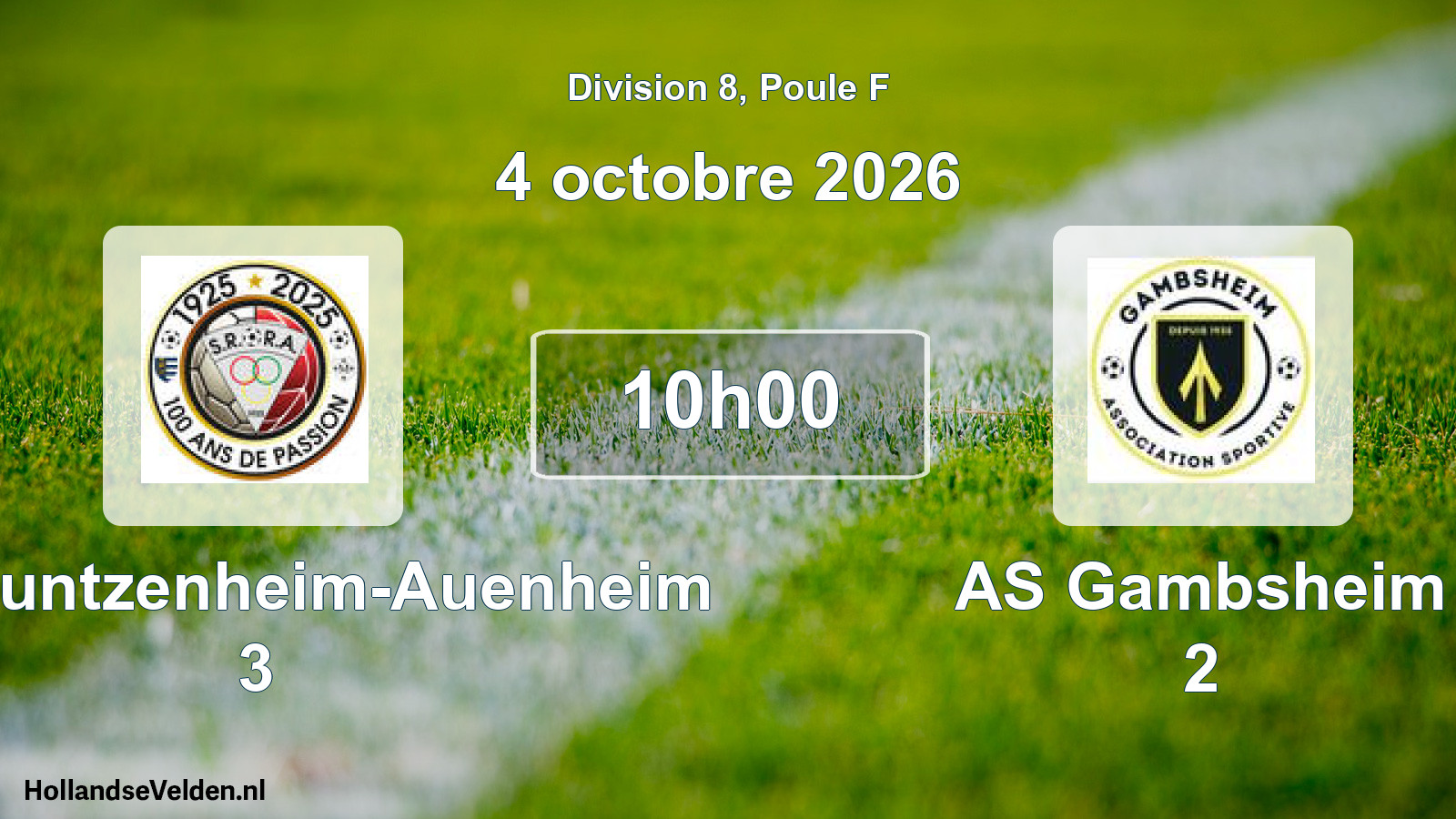 Scheduled Match: SR Rountzenheim-Auenheim 3 - AS Gambsheim 2 (4 October 2026)