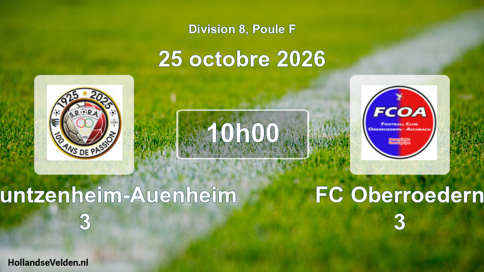 Scheduled Match: SR Rountzenheim-Auenheim 3 - FC Oberroedern 3 (25 October 2026)