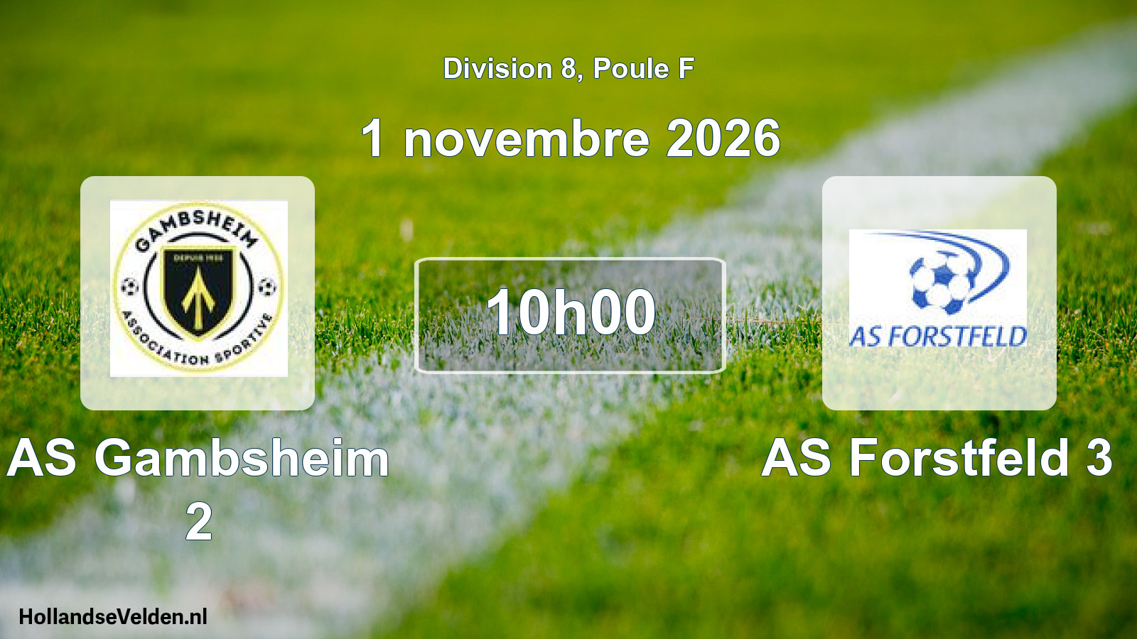 Scheduled Match: AS Gambsheim 2 - AS Forstfeld 3 (1 November 2026)