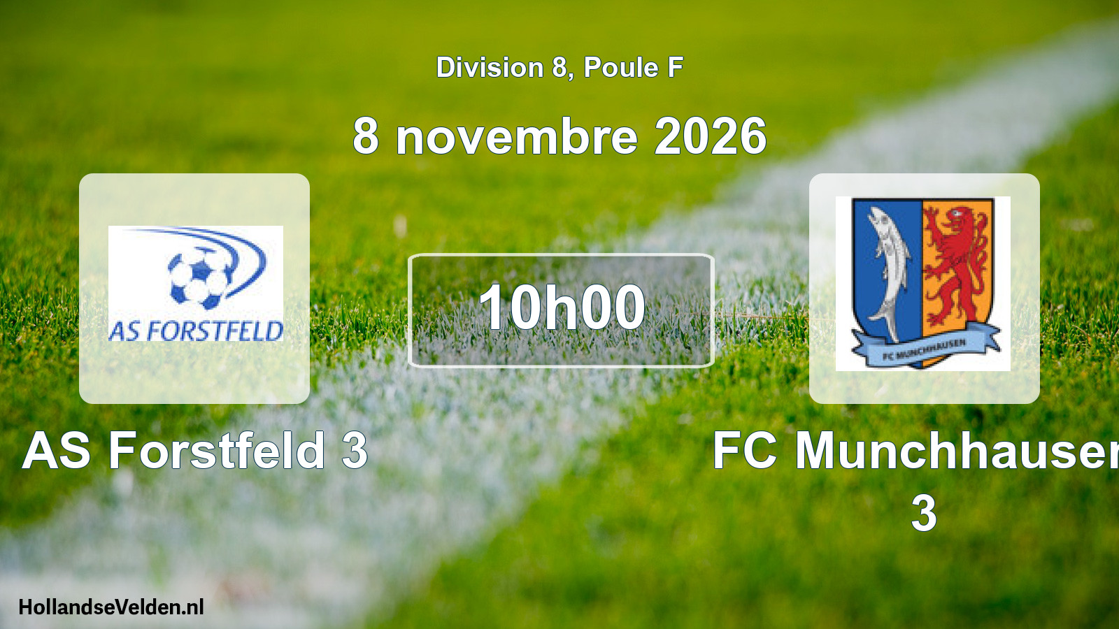 Match programmé: AS Forstfeld 3 - FC Munchhausen 3 (8 novembre 2026)