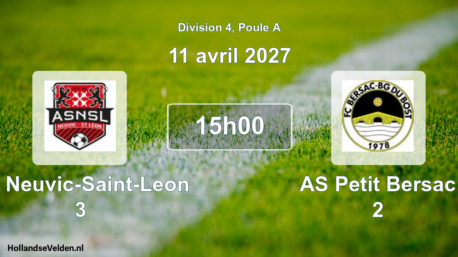 Scheduled Match: AS Neuvic-Saint-Leon 3 - AS Petit Bersac 2 (11 April 2027)