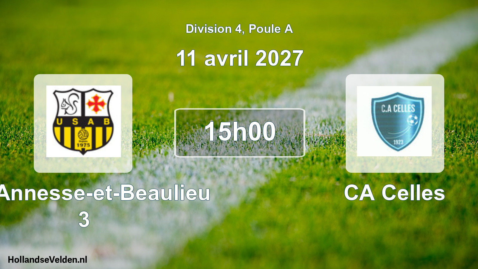 Scheduled Match: US Annesse-et-Beaulieu 3 - CA Celles (11 April 2027)