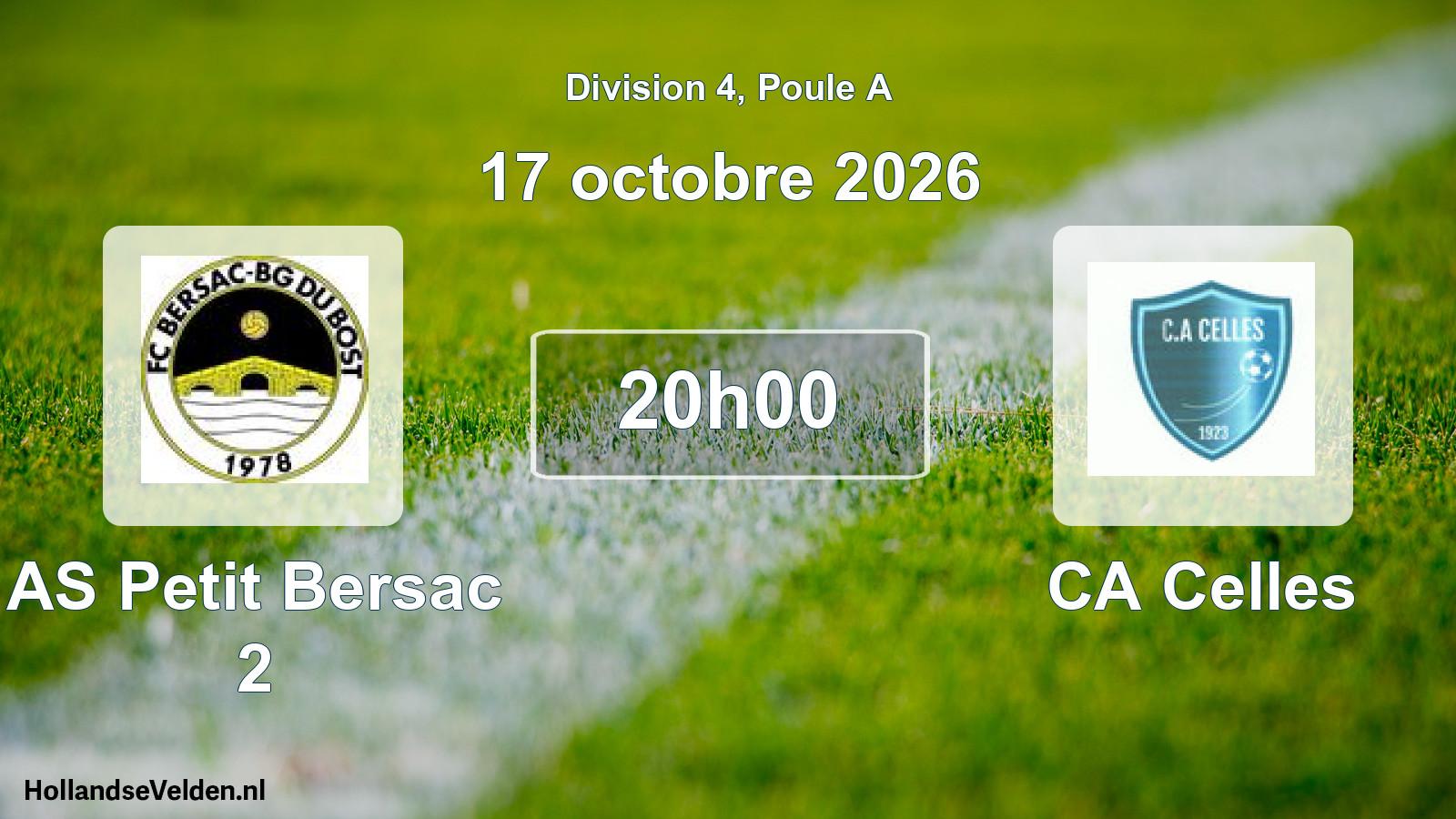 Scheduled Match: AS Petit Bersac 2 - CA Celles (17 October 2026)