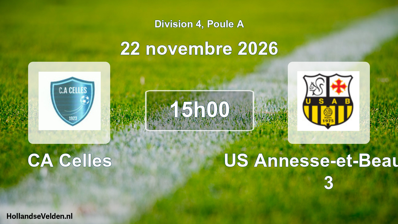 Scheduled Match: CA Celles - US Annesse-et-Beaulieu 3 (22 November 2026)