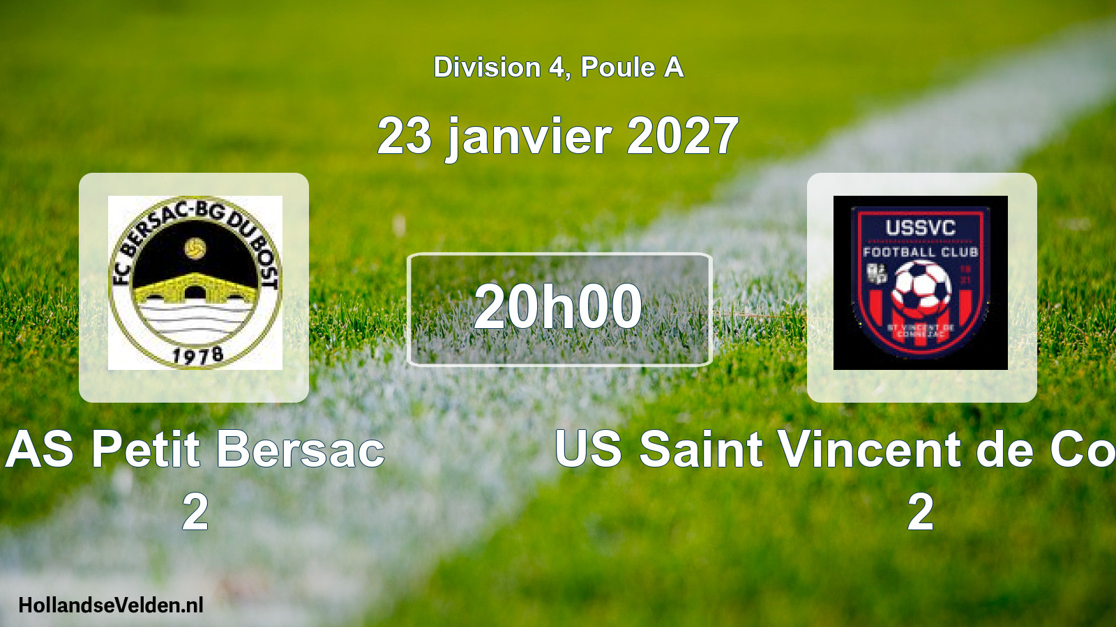 Scheduled Match: AS Petit Bersac 2 - US Saint Vincent de Connezac 2 (23 January 2027)