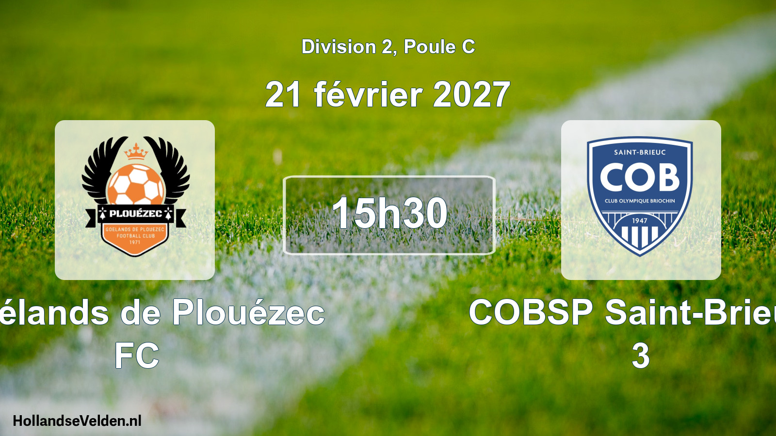 Match programmé: Goélands de Plouézec FC - COBSP Saint-Brieuc 3 (21 février 2027)