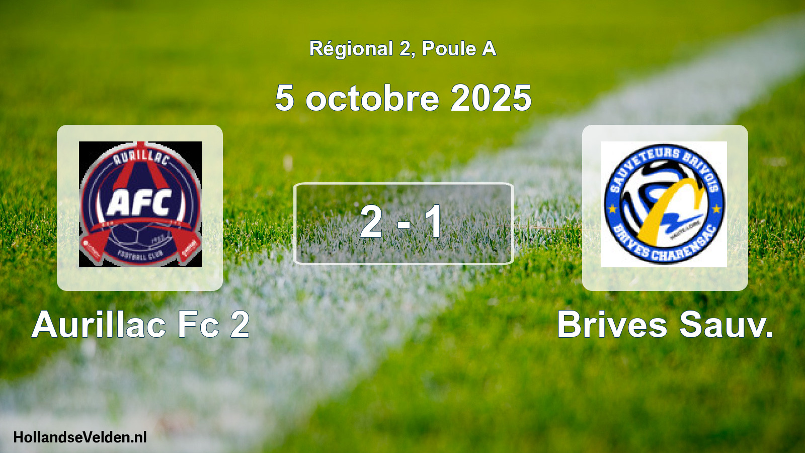 Total number of matches played: Aurillac Fc 2 - Brives Sauv. 2 - 1 (5 October 2025)