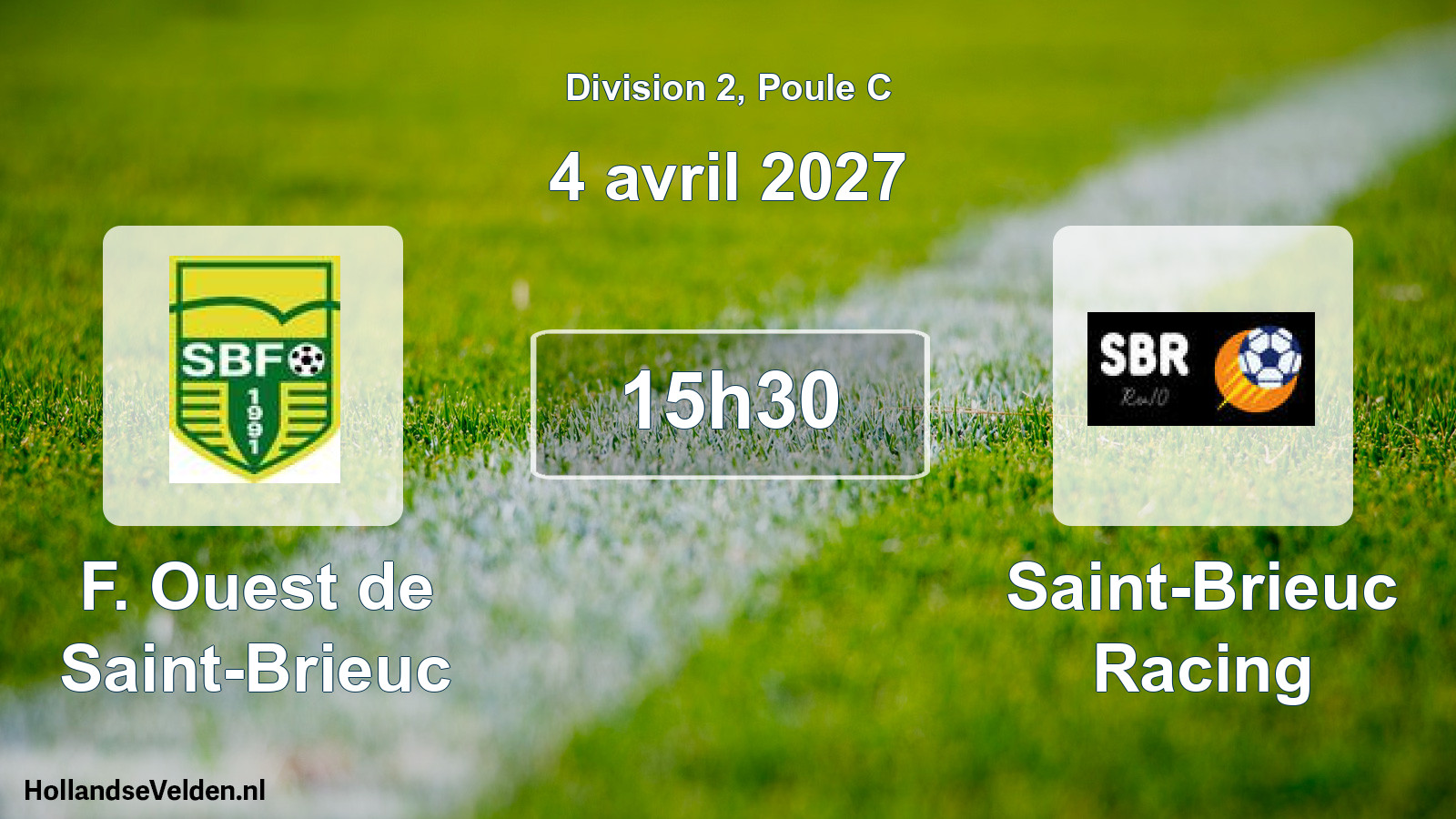 Match programmé: F. Ouest de Saint-Brieuc - Saint-Brieuc Racing (4 avril 2027)