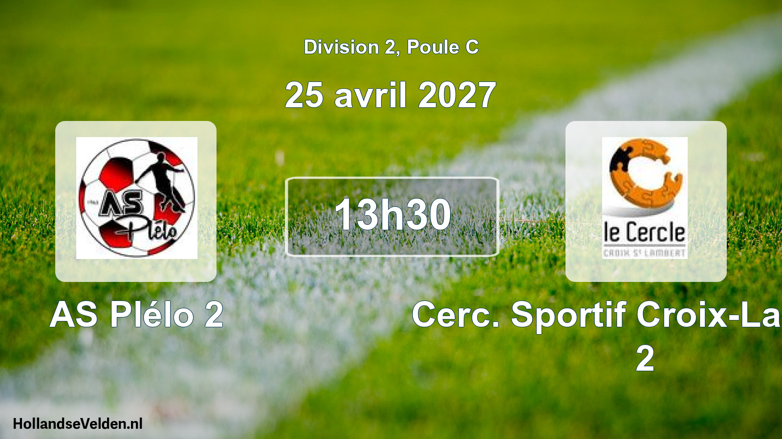 Match programmé: AS Plélo 2 - Cerc. Sportif Croix-Lambert 2 (25 avril 2027)