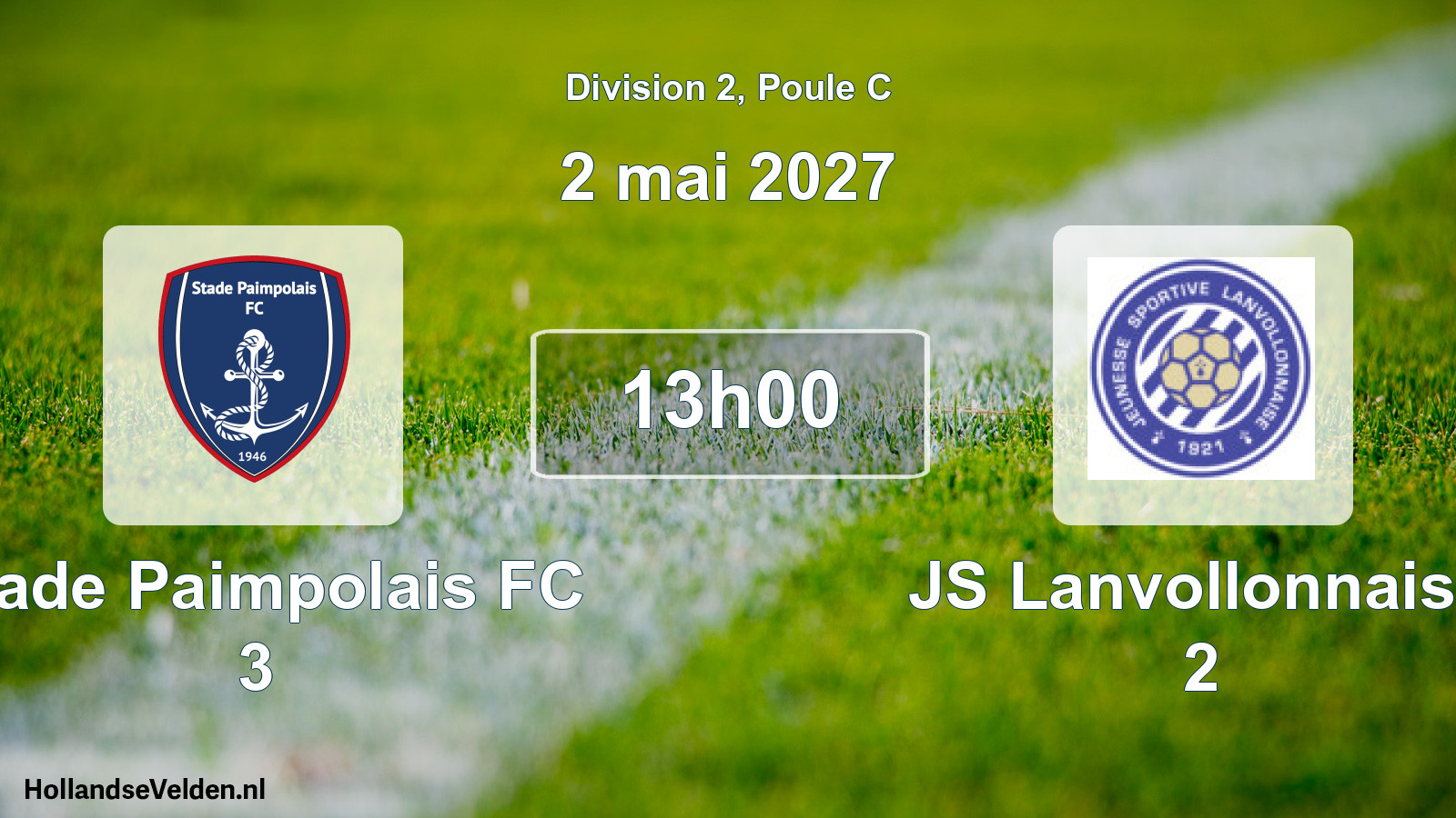 Geplande wedstrijd: Stade Paimpolais FC 3 - JS Lanvollonnaise 2 (2 mei 2027)