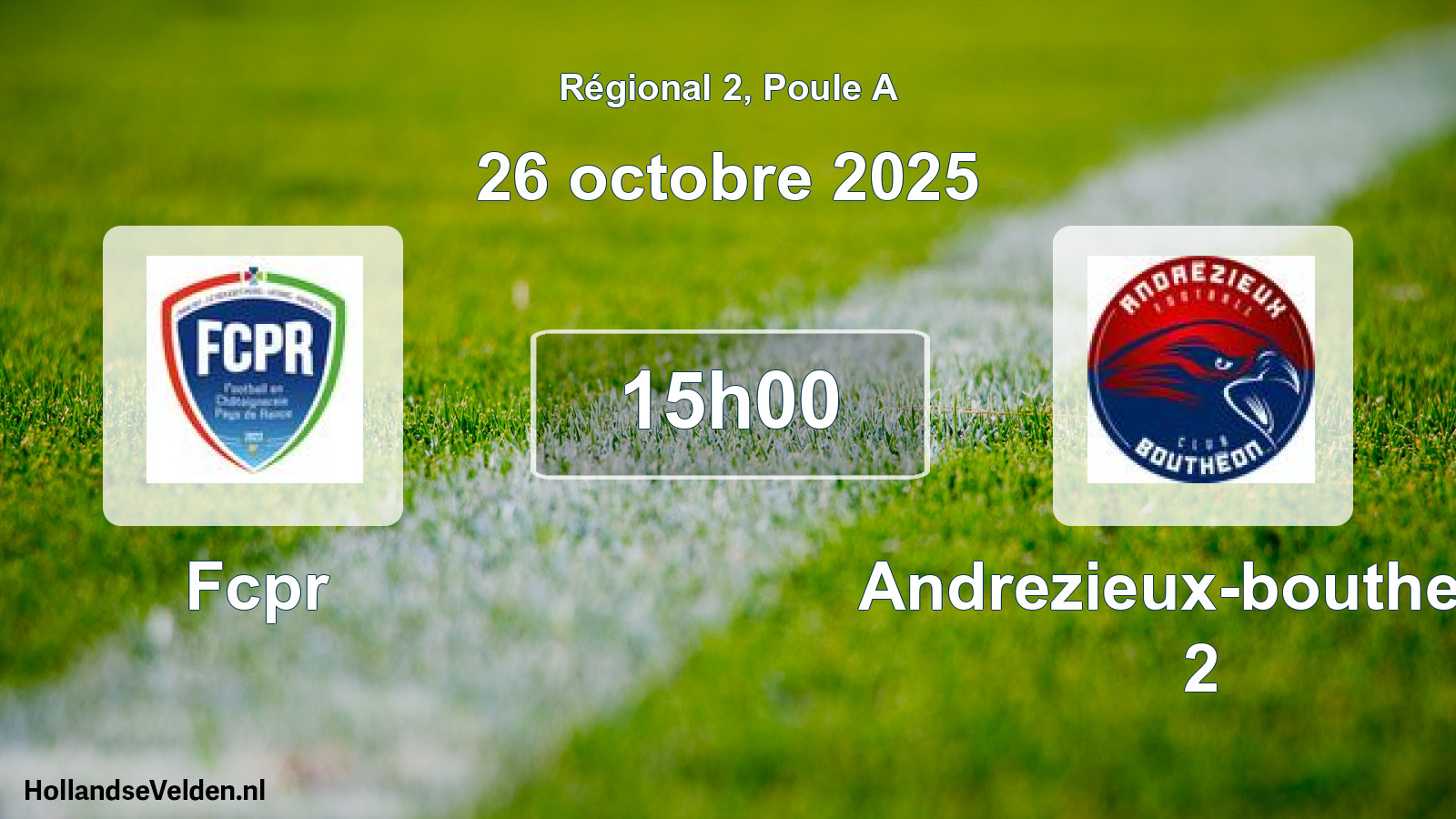 Geplande wedstrijd: Fcpr - Andrezieux-boutheon 2 (26 oktober 2025)