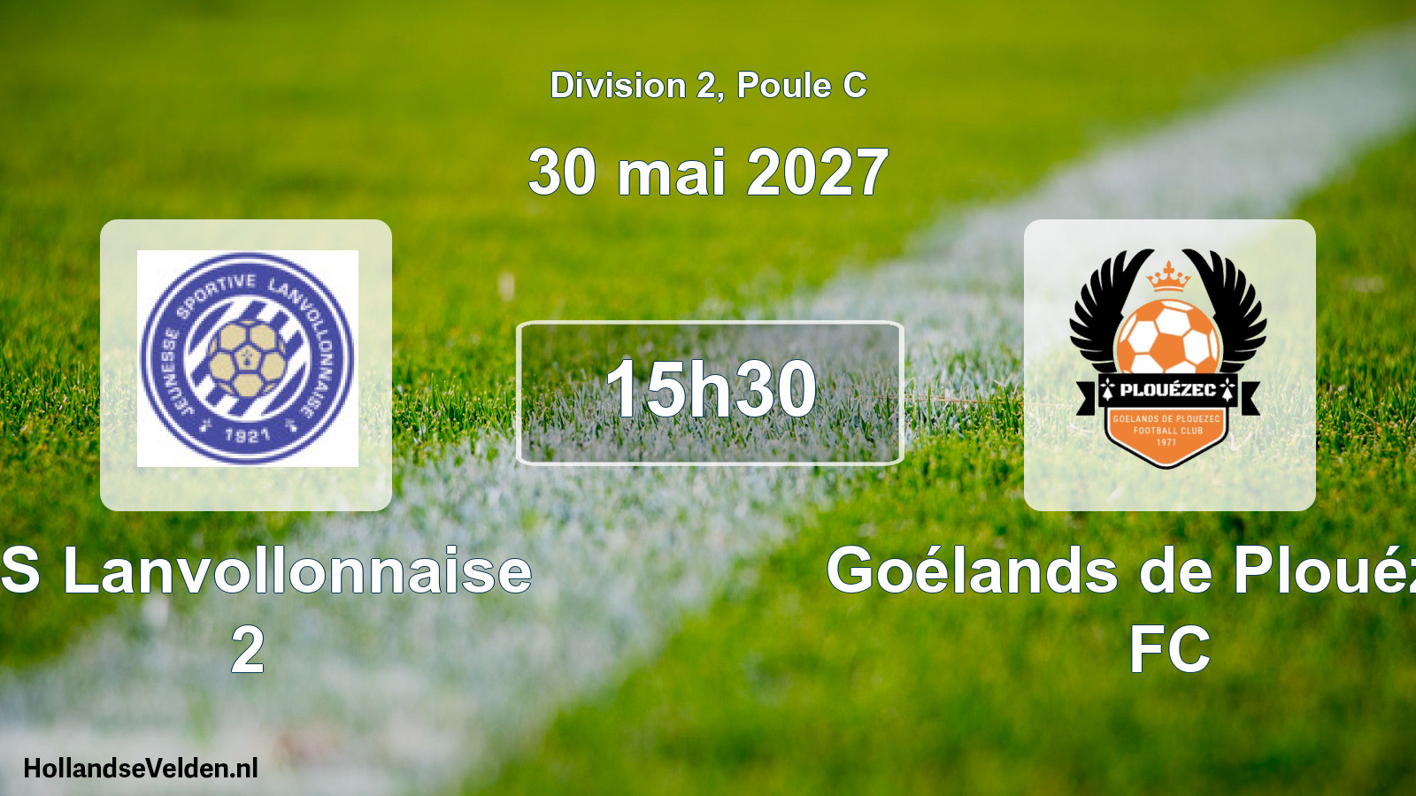 Match programmé: JS Lanvollonnaise 2 - Goélands de Plouézec FC (30 mai 2027)