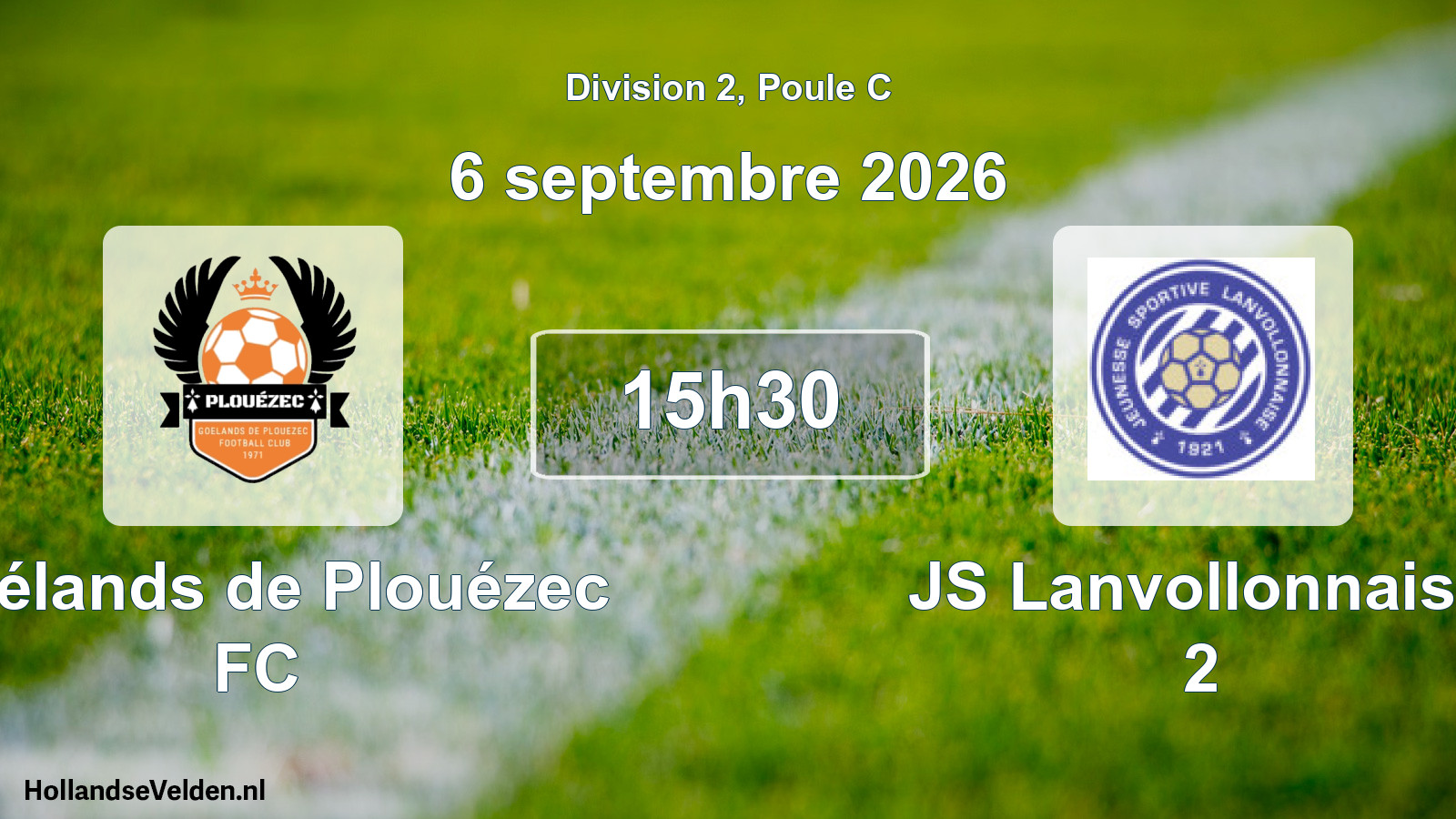 Match programmé: Goélands de Plouézec FC - JS Lanvollonnaise 2 (6 septembre 2026)