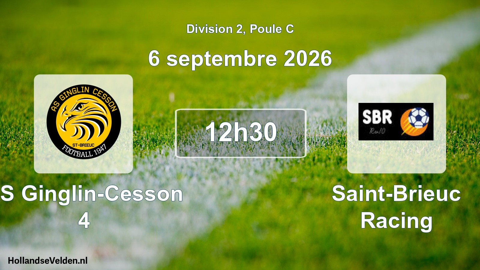 Match programmé: AS Ginglin-Cesson 4 - Saint-Brieuc Racing (6 septembre 2026)