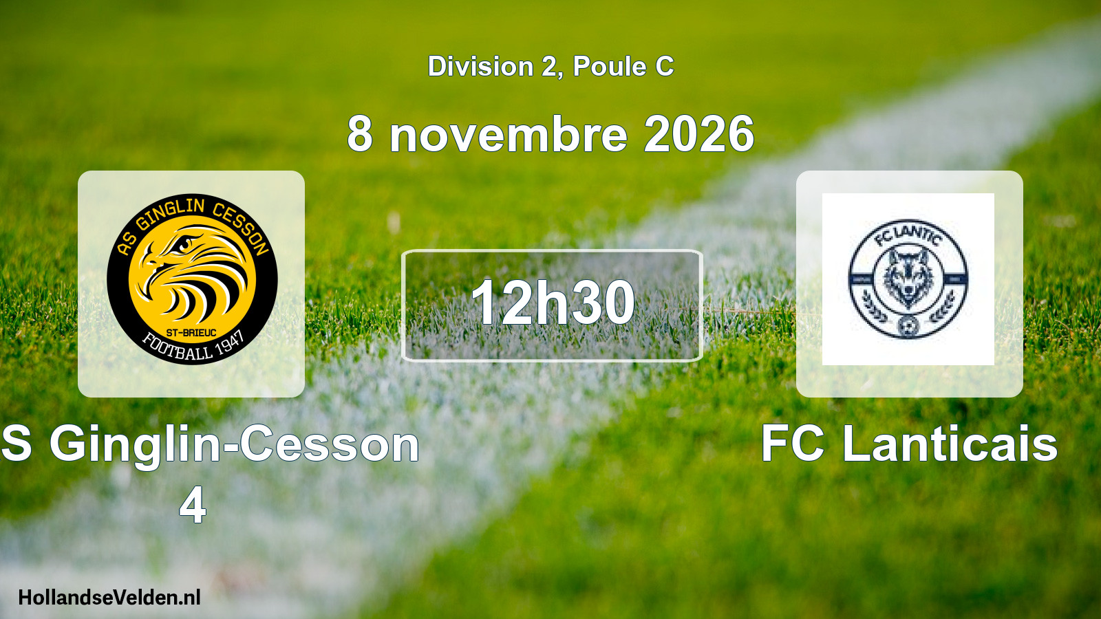 Geplande wedstrijd: AS Ginglin-Cesson 4 - FC Lanticais (8 november 2026)
