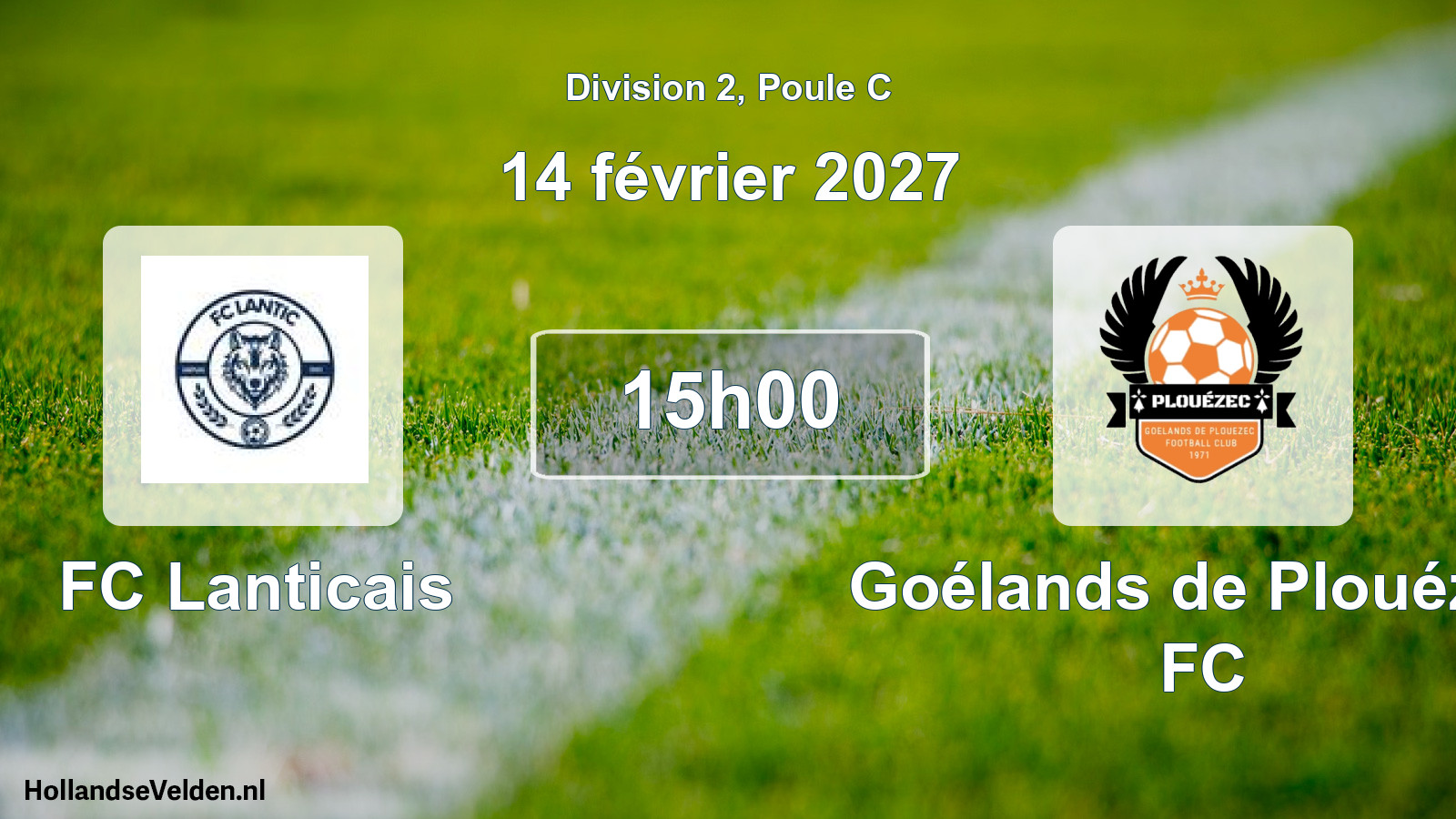 Match programmé: FC Lanticais - Goélands de Plouézec FC (14 février 2027)