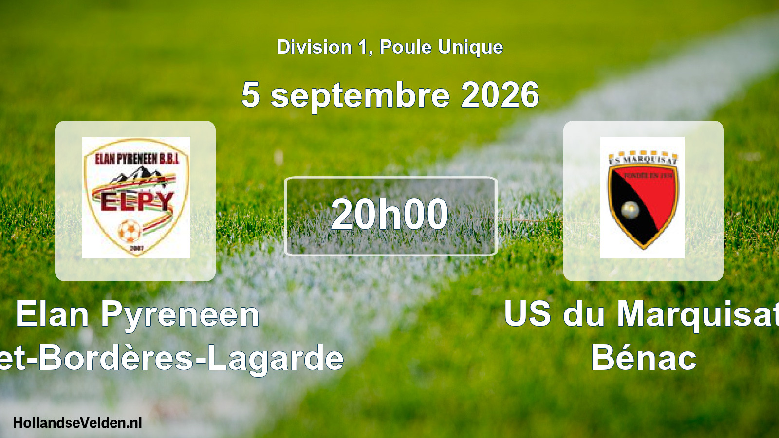 Match programmé: Elan Pyreneen Bazet-Bordères-Lagarde - US du Marquisat Bénac (5 septembre 2026)