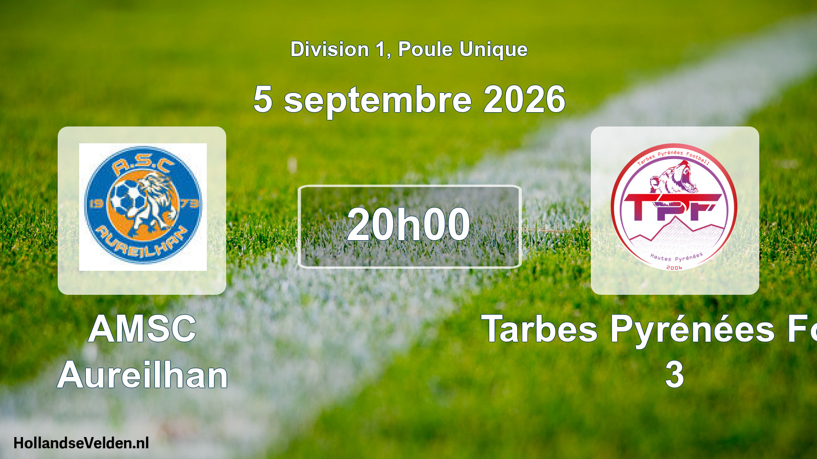 Match programmé: AMSC Aureilhan - Tarbes Pyrénées Foot 3 (5 septembre 2026)
