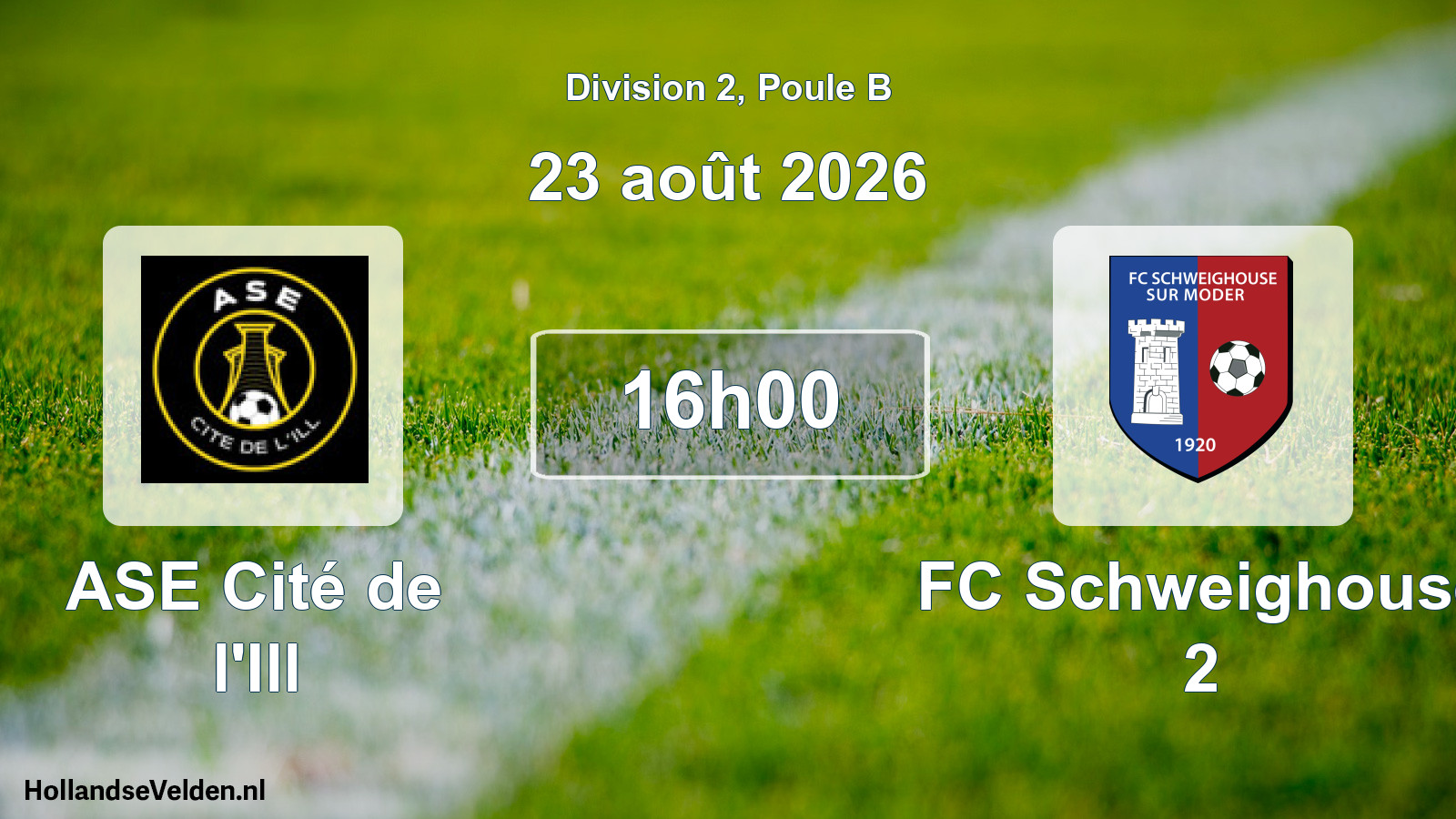 Scheduled Match: ASE Cité de l'Ill - FC Schweighouse 2 (23 August 2026)