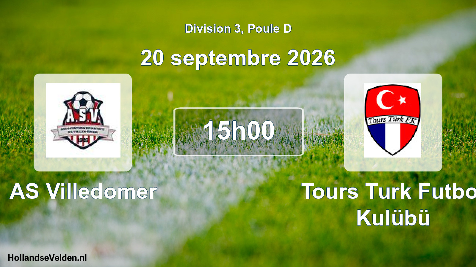 Scheduled Match: AS Villedomer - Tours Turk Futbol Kulübü (20 September 2026)