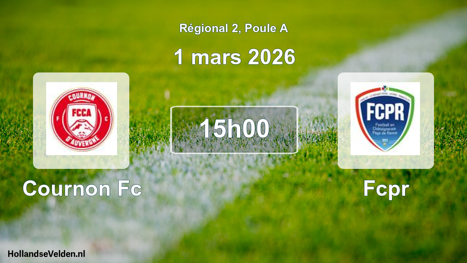 Geplande wedstrijd: Cournon Fc - Fcpr (1 mars 2026)