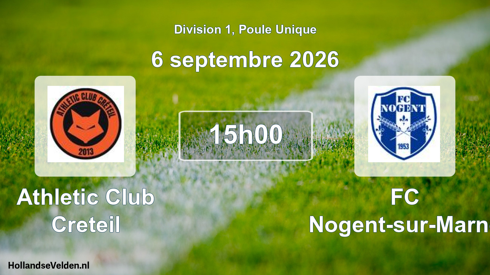 Scheduled Match: Athletic Club Creteil - FC Nogent-sur-Marne (6 September 2026)