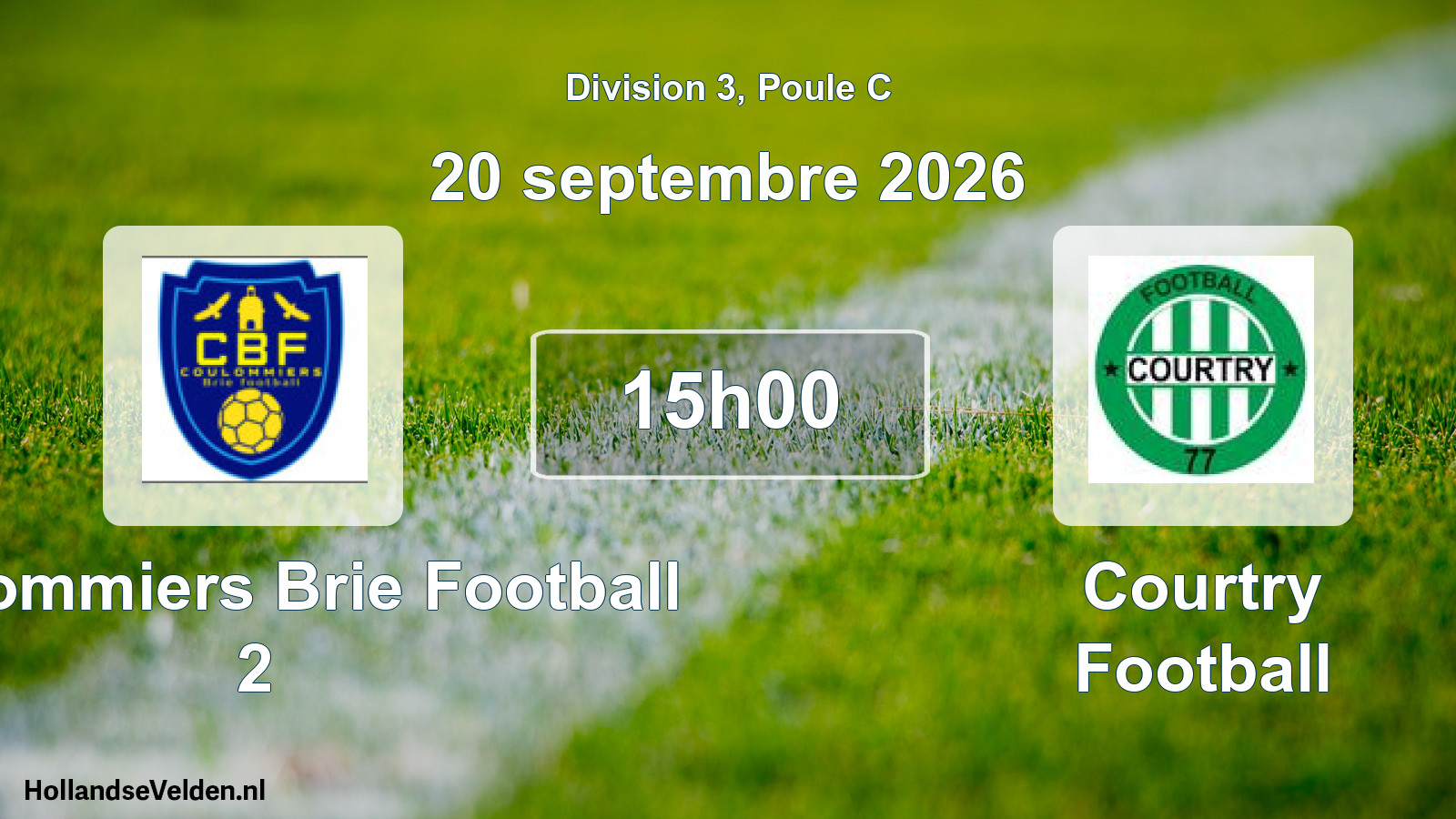 Scheduled Match: Coulommiers Brie Football 2 - Courtry Football (20 September 2026)