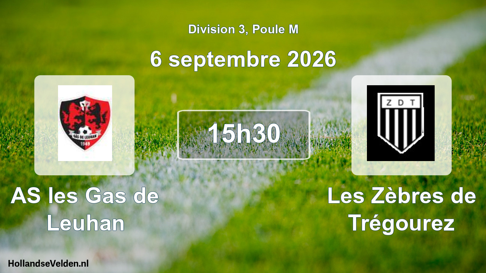 Match programmé: AS les Gas de Leuhan - Les Zèbres de Trégourez (6 septembre 2026)