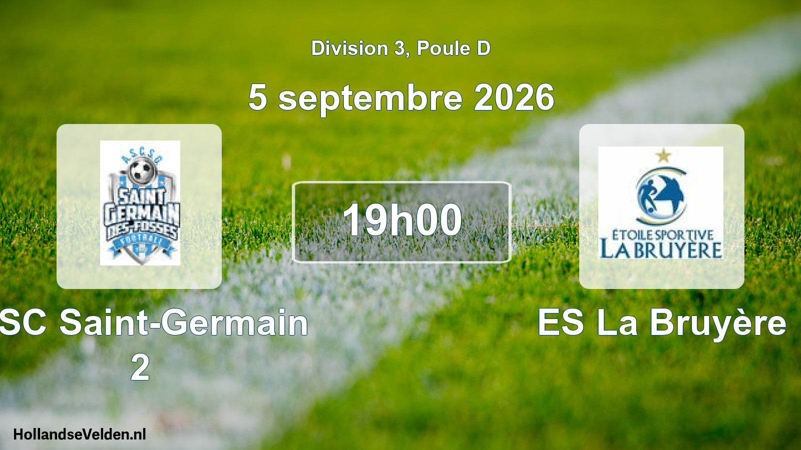Match programmé: ASC Saint-Germain 2 - ES La Bruyère (5 septembre 2026)