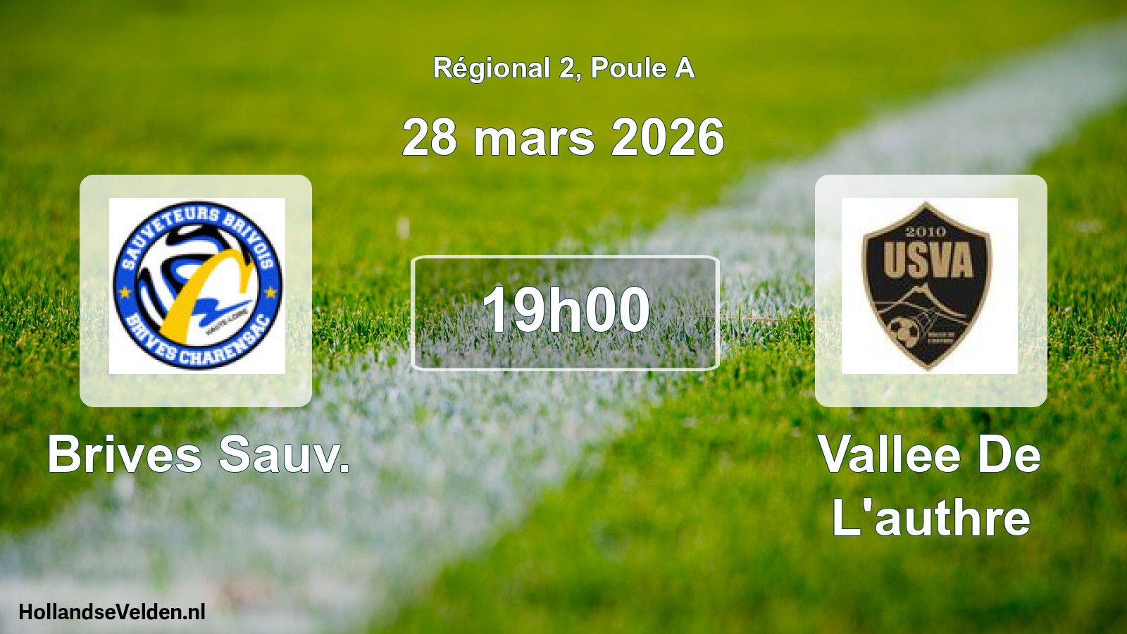 Geplande wedstrijd: Brives Sauv. - Vallee De L'authre (28 maart 2026)