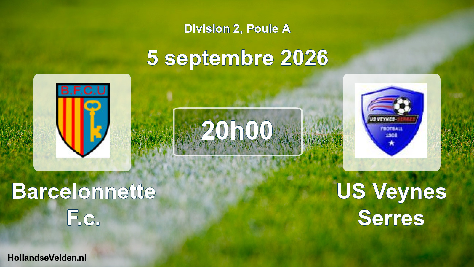 Scheduled Match: Barcelonnette F.c. - US Veynes Serres (5 September 2026)