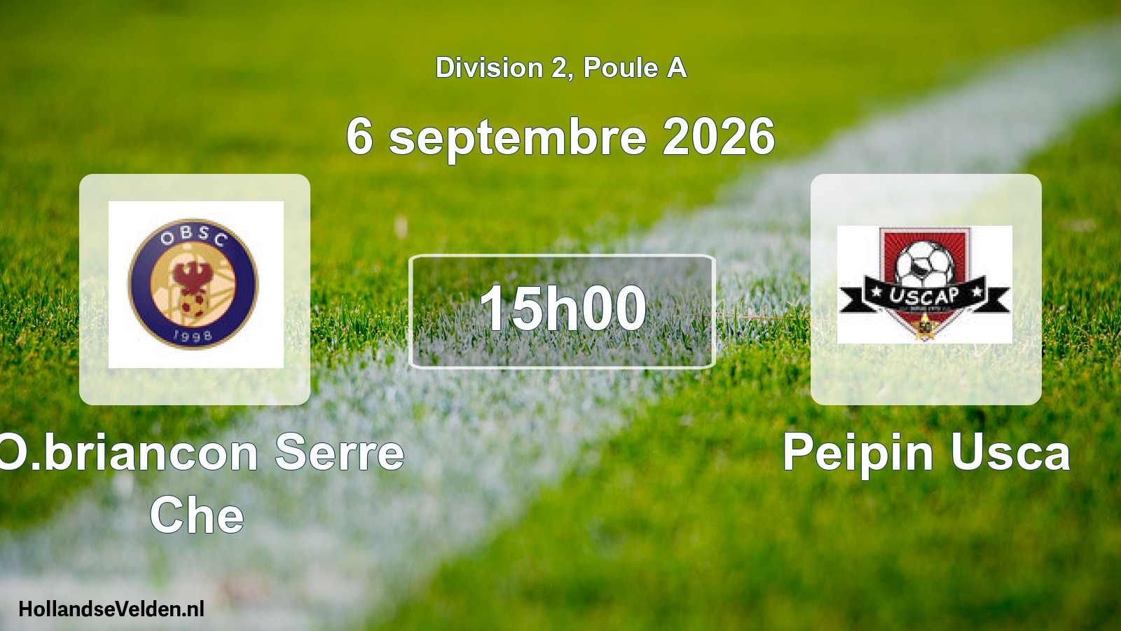 Scheduled Match: O.briancon Serre Che - Peipin Usca (6 September 2026)