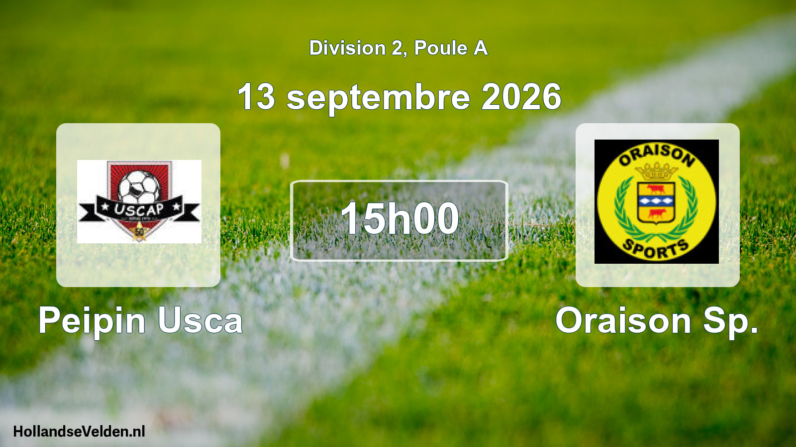Match programmé: Peipin Usca - Oraison Sp. (13 septembre 2026)