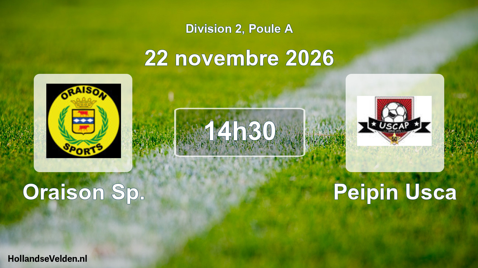 Match programmé: Oraison Sp. - Peipin Usca (22 novembre 2026)