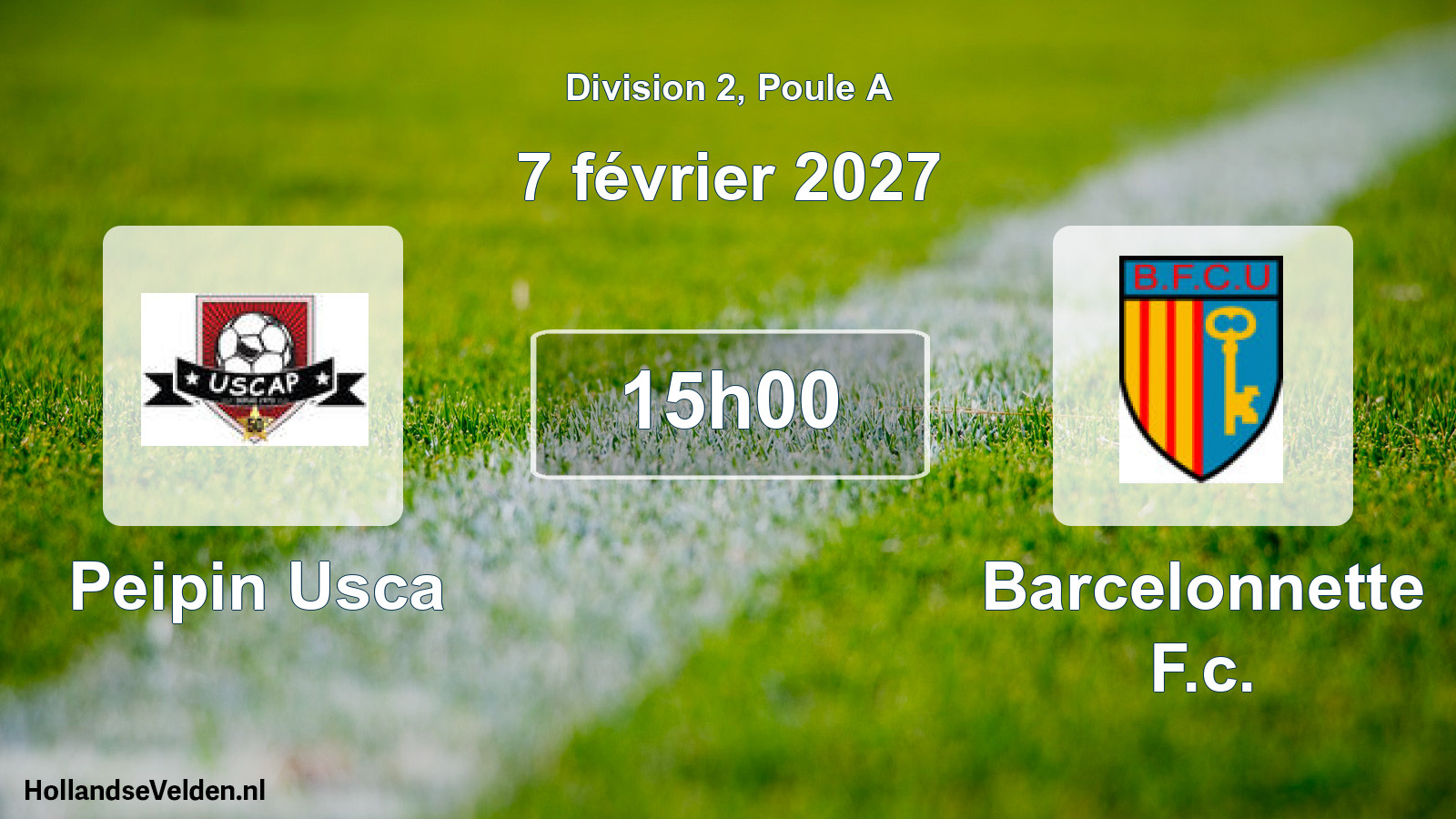 Match programmé: Peipin Usca - Barcelonnette F.c. (7 février 2027)