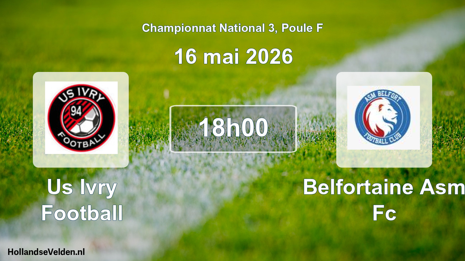 Geplande wedstrijd: Us Ivry Football - Belfortaine Asm Fc (16 mai 2026)