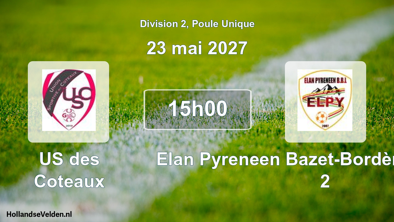 Scheduled Match: US des Coteaux - Elan Pyreneen Bazet-Bordères-Lagarde 2 (23 May 2027)