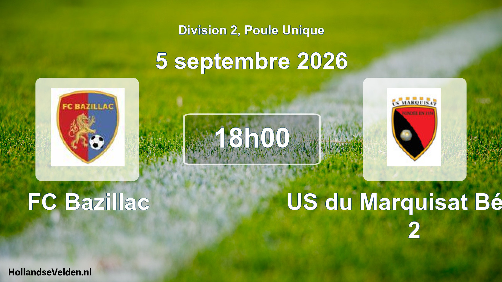 Match programmé: FC Bazillac - US du Marquisat Bénac 2 (5 septembre 2026)