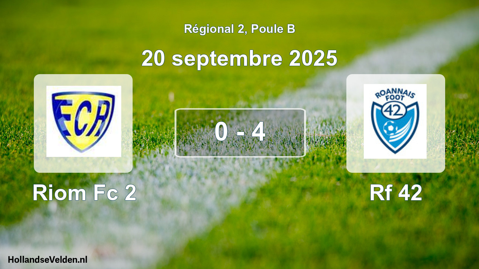 Total number of matches played: Riom Fc 2 - Rf 42 0 - 4 (20 September 2025)