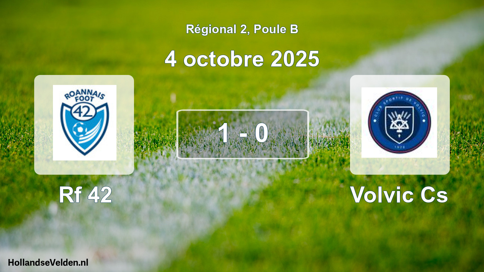 Gespeelde wedstrijd: Rf 42 - Volvic Cs 1 - 0 (4 octobre 2025)