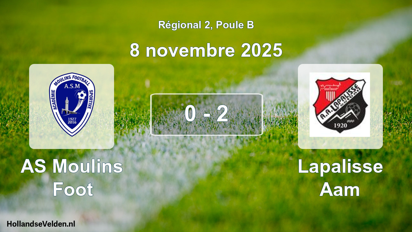 Gespeelde wedstrijd: AS Moulins Foot - Lapalisse Aam 0 - 2 (8 november 2025)