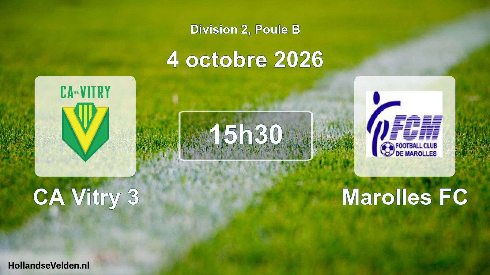 Scheduled Match: CA Vitry 3 - Marolles FC (4 October 2026)