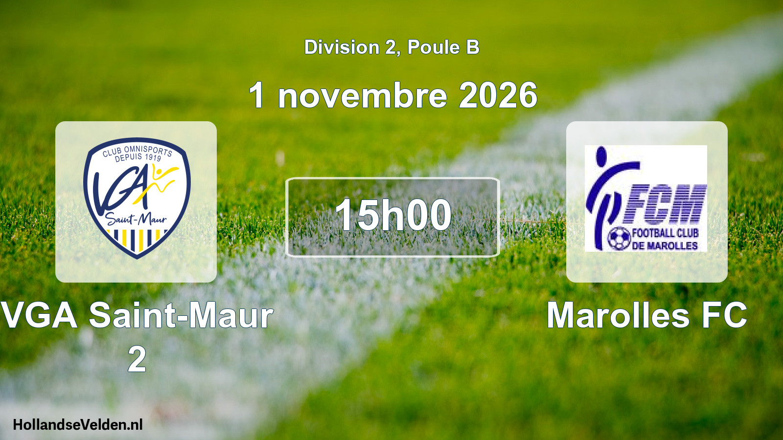 Scheduled Match: VGA Saint-Maur 2 - Marolles FC (1 November 2026)